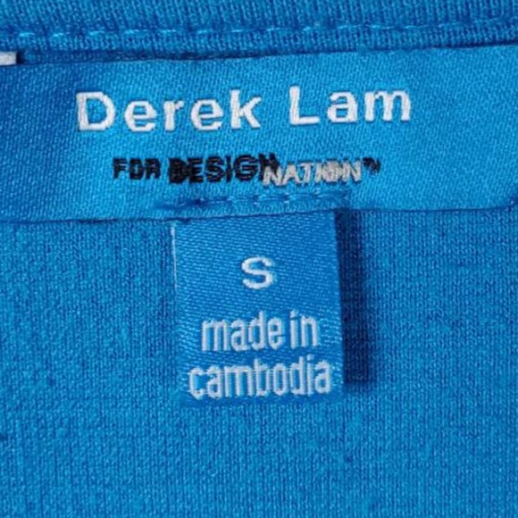 DEREK LAM For Design Nation Sheath Midi Dress Size Small - Black/Atlantic Blue - Picture 6 of 8